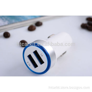Output DC 5V 1A/2.1A 2 ports usb phone car charger for smart phone
